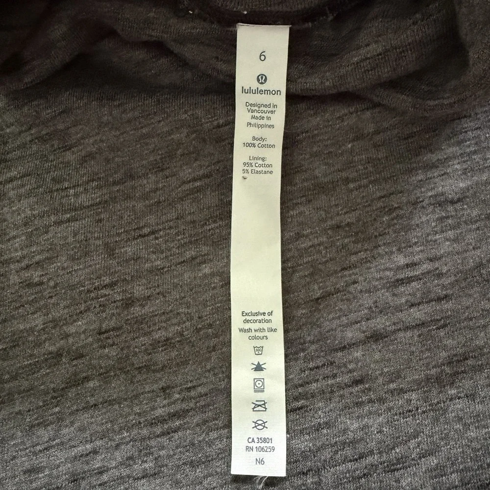 Lululemon To You Tunic Womens 6 Gray Turtleneck Sweatshirt Logo Gorpcore Yoga